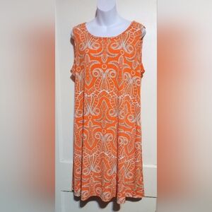 🛍️ BUNDLE ONLY 🛍️Ronni Nicole Orange and White Midi Dress